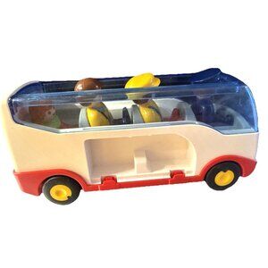 Playmobil Geobra White Airport Shuttle Bus Toy Vehicle 4 Figures